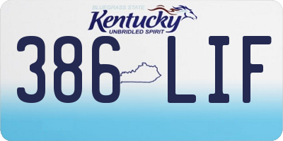 KY license plate 386LIF