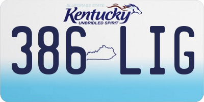 KY license plate 386LIG
