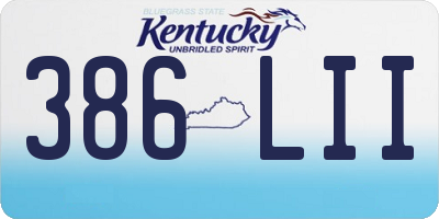 KY license plate 386LII