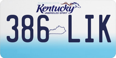 KY license plate 386LIK