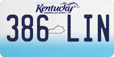 KY license plate 386LIN