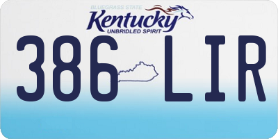 KY license plate 386LIR