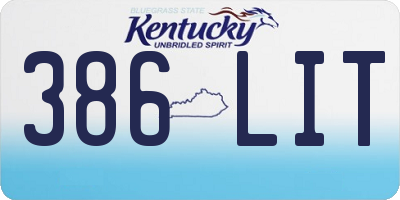 KY license plate 386LIT
