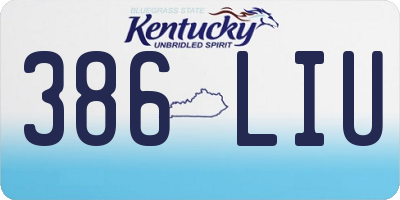 KY license plate 386LIU