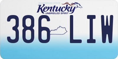 KY license plate 386LIW