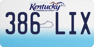 KY license plate 386LIX