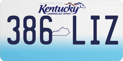 KY license plate 386LIZ