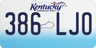 KY license plate 386LJO