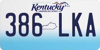 KY license plate 386LKA