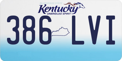 KY license plate 386LVI