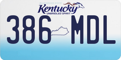 KY license plate 386MDL