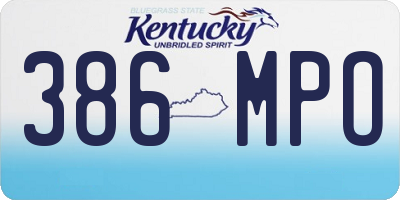 KY license plate 386MPO