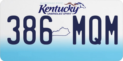 KY license plate 386MQM