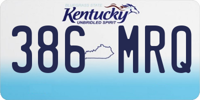 KY license plate 386MRQ