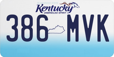KY license plate 386MVK
