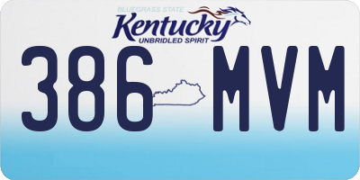 KY license plate 386MVM