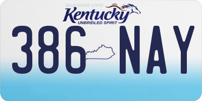 KY license plate 386NAY