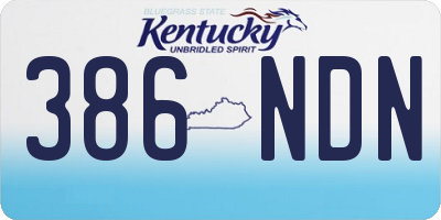 KY license plate 386NDN