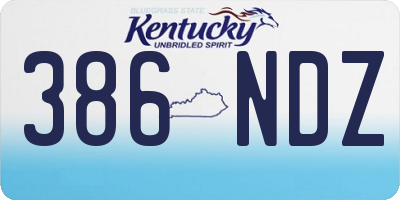 KY license plate 386NDZ