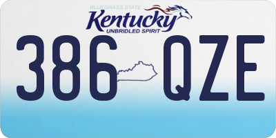 KY license plate 386QZE
