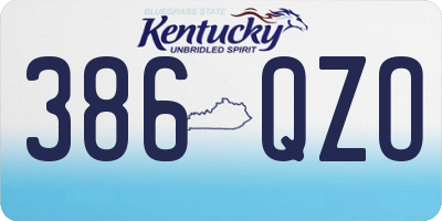 KY license plate 386QZO