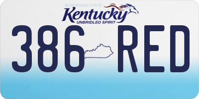 KY license plate 386RED