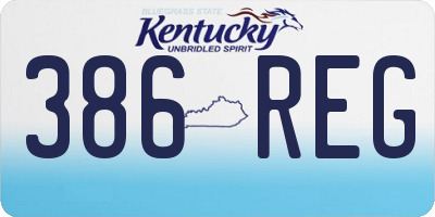 KY license plate 386REG