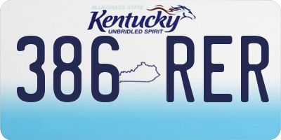 KY license plate 386RER