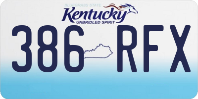 KY license plate 386RFX