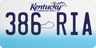 KY license plate 386RIA