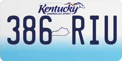 KY license plate 386RIU