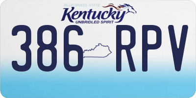 KY license plate 386RPV
