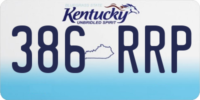 KY license plate 386RRP