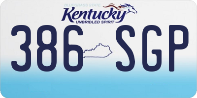 KY license plate 386SGP