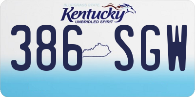 KY license plate 386SGW