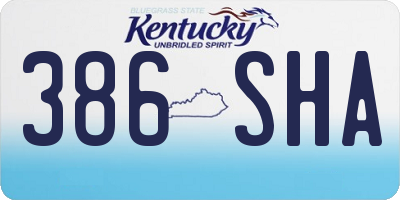 KY license plate 386SHA