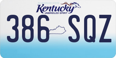 KY license plate 386SQZ