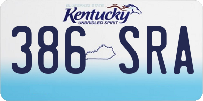 KY license plate 386SRA