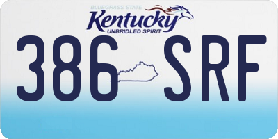 KY license plate 386SRF