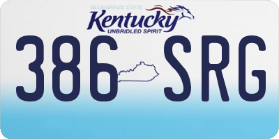 KY license plate 386SRG