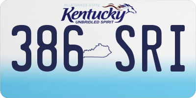 KY license plate 386SRI
