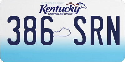 KY license plate 386SRN