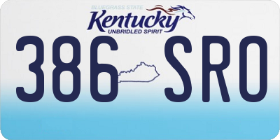 KY license plate 386SRO