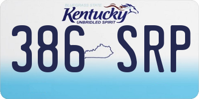 KY license plate 386SRP