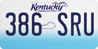 KY license plate 386SRU