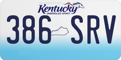 KY license plate 386SRV
