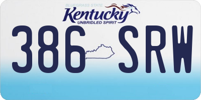 KY license plate 386SRW