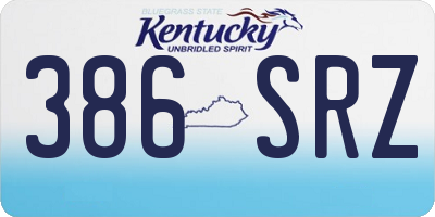 KY license plate 386SRZ