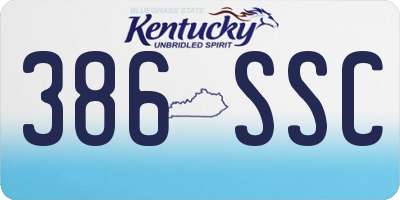 KY license plate 386SSC