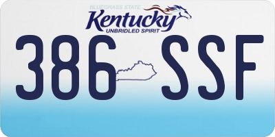 KY license plate 386SSF